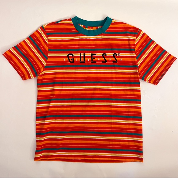 Guess Striped Mens Tee. Size S (fits like a L). Perfect condition - Picture 1 of 1